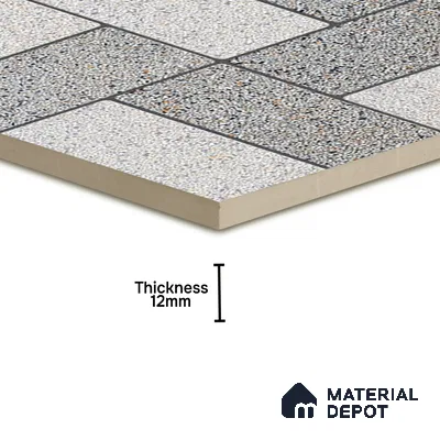 Parking Floor Tile TL 02370 16 x 16 inch Vitrified Anti Skid Matte Finish Heavy Duty Tile - 12 mm | Suitable For Outdoor, Heavy Traffic Areas | Pattern Alignment May Vary | 2-3 mm Spacer is Mandatory
