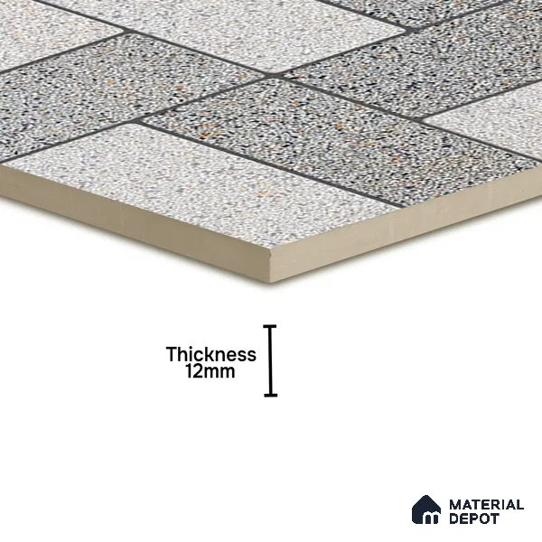 Parking Floor Tile TL 02370 16 x 16 inch Vitrified Anti Skid Matte Finish Heavy Duty Tile - 12 mm | Suitable For Outdoor, Heavy Traffic Areas | Pattern Alignment May Vary | 2-3 mm Spacer is Mandatory