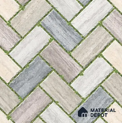 Parking Floor Tile TL 02371 16 x 16 inch Vitrified Anti Skid Matte Finish Heavy Duty Tile - 12 mm | Suitable For Outdoor, Heavy Traffic Areas | Pattern Alignment May Vary | 2-3 mm Spacer is Mandatory