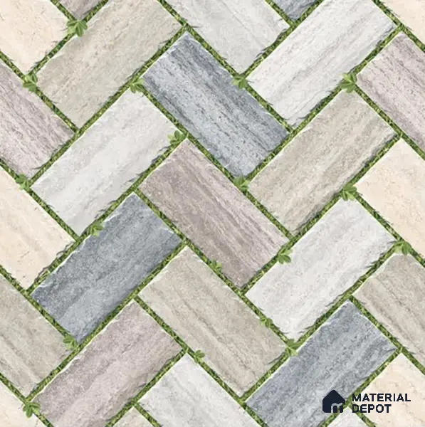 Parking Floor Tile TL 02371 16 x 16 inch Vitrified Anti Skid Matte Finish Heavy Duty Tile - 12 mm | Suitable For Outdoor, Heavy Traffic Areas | Pattern Alignment May Vary | 2-3 mm Spacer is Mandatory