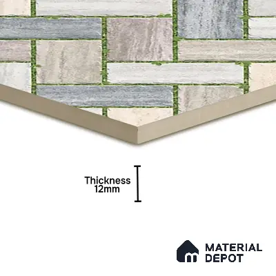 Parking Floor Tile TL 02371 16 x 16 inch Vitrified Anti Skid Matte Finish Heavy Duty Tile - 12 mm | Suitable For Outdoor, Heavy Traffic Areas | Pattern Alignment May Vary | 2-3 mm Spacer is Mandatory