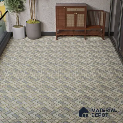 Parking Floor Tile TL 02371 16 x 16 inch Vitrified Anti Skid Matte Finish Heavy Duty Tile - 12 mm | Suitable For Outdoor, Heavy Traffic Areas | Pattern Alignment May Vary | 2-3 mm Spacer is Mandatory