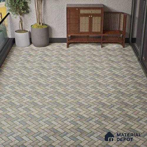 Parking Floor Tile TL 02371 16 x 16 inch Vitrified Anti Skid Matte Finish Heavy Duty Tile - 12 mm | Suitable For Outdoor, Heavy Traffic Areas | Pattern Alignment May Vary | 2-3 mm Spacer is Mandatory