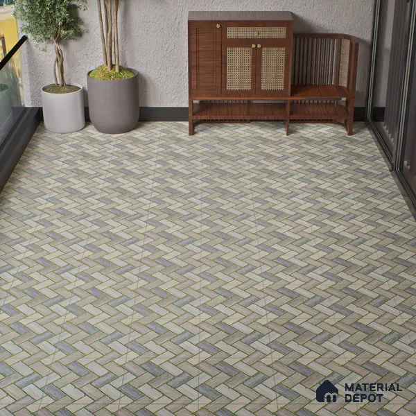 Parking Floor Tile TL 02371 16 x 16 inch Vitrified Anti Skid Matte Finish Heavy Duty Tile - 12 mm | Suitable For Outdoor, Heavy Traffic Areas | Pattern Alignment May Vary | 2-3 mm Spacer is Mandatory