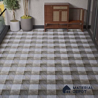 Parking Floor Tile TL 02372 16 x 16 inch Vitrified Anti Skid Matte Finish Heavy Duty Tile - 12 mm | Suitable For Outdoor, Heavy Traffic Areas | Pattern Alignment May Vary | 2-3 mm Spacer is Mandatory