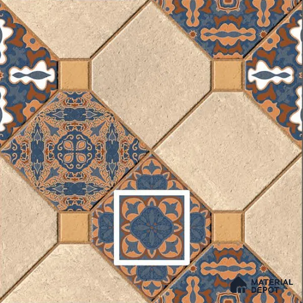 Parking Floor Tile TL 02374 16 x 16 inch Vitrified Anti Skid Matte Finish Heavy Duty Tile - 12 mm | Suitable For Outdoor, Heavy Traffic Areas | Pattern Alignment May Vary | 2-3 mm Spacer is Mandatory