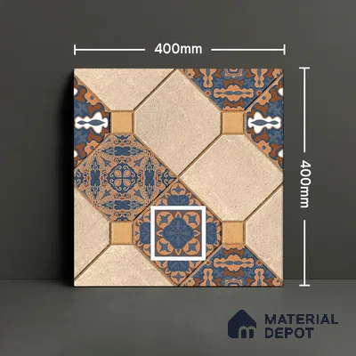 Parking Floor Tile TL 02374 16 x 16 inch Vitrified Anti Skid Matte Finish Heavy Duty Tile - 12 mm | Suitable For Outdoor, Heavy Traffic Areas | Pattern Alignment May Vary | 2-3 mm Spacer is Mandatory