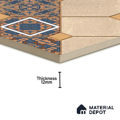 Parking Floor Tile TL 02374 16 x 16 inch Vitrified Anti Skid Matte Finish Heavy Duty Tile - 12 mm | Suitable For Outdoor, Heavy Traffic Areas | Pattern Alignment May Vary | 2-3 mm Spacer is Mandatory