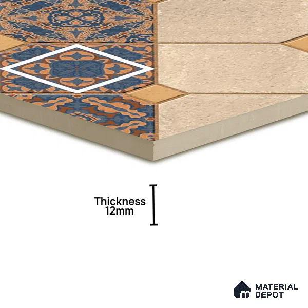 Parking Floor Tile TL 02374 16 x 16 inch Vitrified Anti Skid Matte Finish Heavy Duty Tile - 12 mm | Suitable For Outdoor, Heavy Traffic Areas | Pattern Alignment May Vary | 2-3 mm Spacer is Mandatory