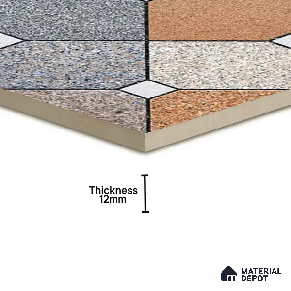 Parking Floor Tile TL 02375 16 x 16 inch Vitrified Anti Skid Matte Finish Heavy Duty Tile - 12 mm | Suitable For Outdoor, Heavy Traffic Areas | Pattern Alignment May Vary | 2-3 mm Spacer is Mandatory