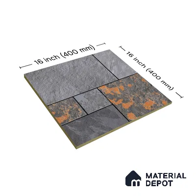 Parking Floor Tile TL 02376 16 x 16 inch Vitrified Anti Skid Matte Finish Heavy Duty Tile - 12 mm | Suitable For Outdoor, Balcony, Terrace | Pattern Alignment May Vary | 2-3 mm Spacer is Mandatory