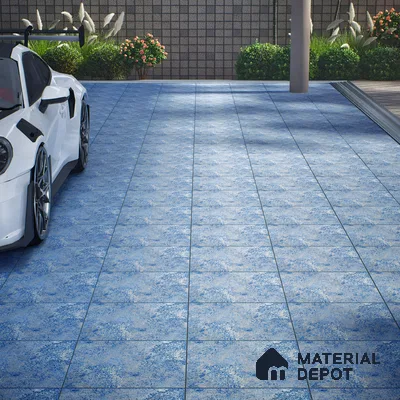 Parking Floor Tile TL 02333 16 x 16 inch Vitrified Anti Skid Matte Finish Heavy Duty Tile - 12 mm | Suitable For Bathroom, Heavy Traffic Areas | Pattern Alignment May Vary | 2-3 mm Spacer is Mandatory