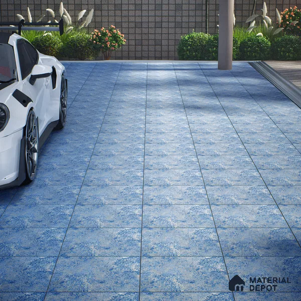 Parking Floor Tile TL 02333 16 x 16 inch Vitrified Anti Skid Matte Finish Heavy Duty Tile - 12 mm | Suitable For Bathroom, Heavy Traffic Areas | Pattern Alignment May Vary | 2-3 mm Spacer is Mandatory