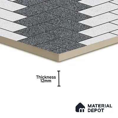 Parking Floor Tile TL 02334 16 x 16 inch Vitrified Anti Skid Matte Finish Heavy Duty Tile - 12 mm | Suitable For Outdoor, Heavy Traffic Areas | Pattern Alignment May Vary | 2-3 mm Spacer is Mandatory
