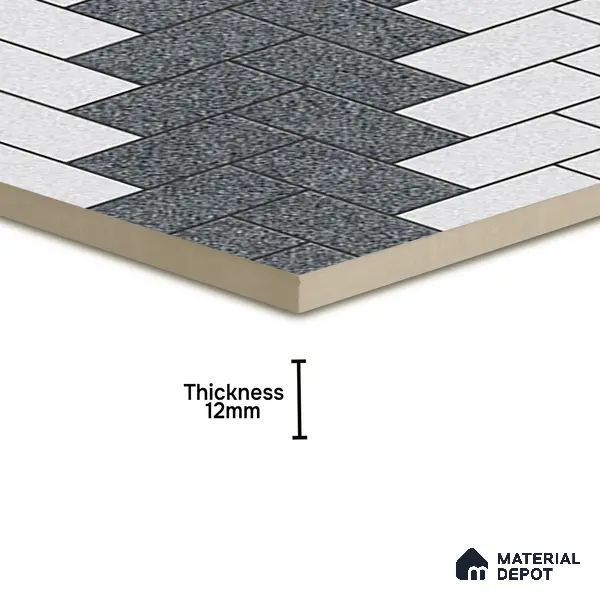 Parking Floor Tile TL 02334 16 x 16 inch Vitrified Anti Skid Matte Finish Heavy Duty Tile - 12 mm | Suitable For Outdoor, Heavy Traffic Areas | Pattern Alignment May Vary | 2-3 mm Spacer is Mandatory