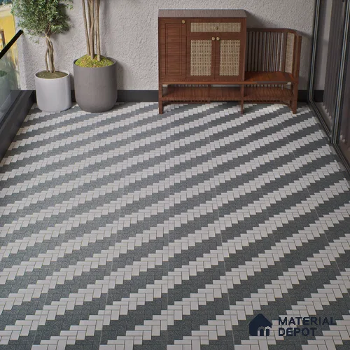 Parking Floor Tile TL 02334 16 x 16 inch Vitrified Anti Skid Matte Finish Heavy Duty Tile - 12 mm | Suitable For Outdoor, Heavy Traffic Areas | Pattern Alignment May Vary | 2-3 mm Spacer is Mandatory