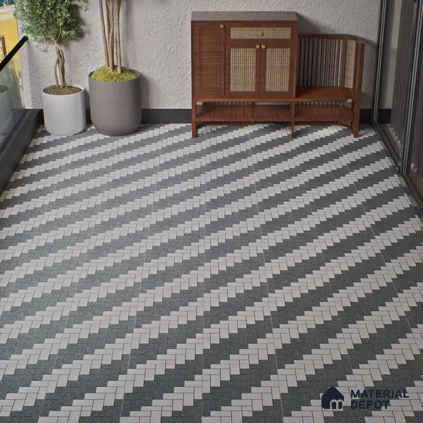 Parking Floor Tile TL 02334 16 x 16 inch Vitrified Anti Skid Matte Finish Heavy Duty Tile - 12 mm | Suitable For Outdoor, Heavy Traffic Areas | Pattern Alignment May Vary | 2-3 mm Spacer is Mandatory