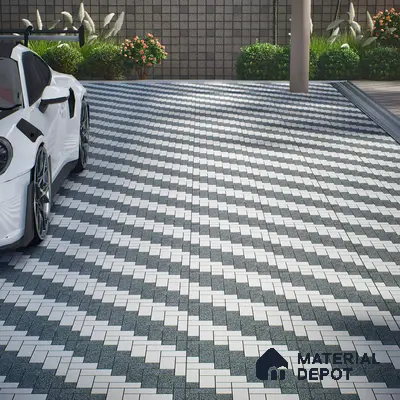 Parking Floor Tile TL 02334 16 x 16 inch Vitrified Anti Skid Matte Finish Heavy Duty Tile - 12 mm | Suitable For Outdoor, Heavy Traffic Areas | Pattern Alignment May Vary | 2-3 mm Spacer is Mandatory