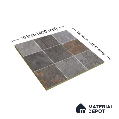 Parking Floor Tile TL 02335 16 x 16 inch Vitrified Anti Skid Matte Finish Heavy Duty Tile - 12 mm | Suitable For Outdoor, Balcony, Terrace | Pattern Alignment May Vary | 2-3 mm Spacer is Mandatory