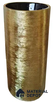 Nivora Sink BS 00110 Golden Pillar 400 x 400 x 820 mm Circular Ceramic Glossy Finish Pedestal Basin - 820 mm | Suitable For Bathroom, Vanity & Utility Areas