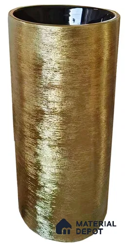 Nivora Sink BS 00110 Golden Pillar 400 x 400 x 820 mm Circular Ceramic Glossy Finish Pedestal Basin - 820 mm | Suitable For Bathroom, Vanity & Utility Areas