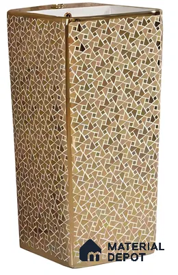 Nivora Sink BS 00111 Gilded Tower 400 x 400 x 830 mm Rectangular Ceramic Matte Finish Pedestal Basin - 830 mm | Suitable For Bathroom, Vanity & Utility Areas