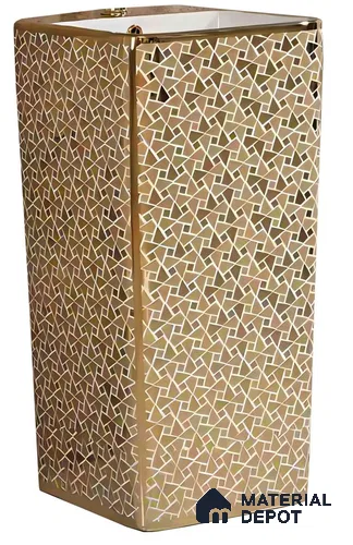 Nivora Sink BS 00111 Gilded Tower 400 x 400 x 830 mm Rectangular Ceramic Matte Finish Pedestal Basin - 830 mm | Suitable For Bathroom, Vanity & Utility Areas