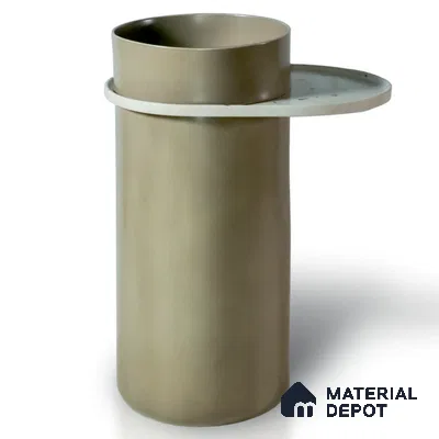 Avyra Basin BS 00198 Olive Ledge 405 x 405 x 850mm Circular Ceramic Matte Finish Pedestal Basin - 850 mm | Suitable For Bathroom, Vanity & Utility Areas