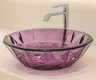 Veyora Sink BS 00173 B Orchid 406 x 406 mm Circular Glass Crystal Finish Designer Basin | Suitable For Bathroom, Vanity & Utility Areas | image 01