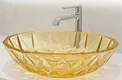 Veyora Sink BS 00173 Citrine 406 x 406 mm Circular Glass Crystal Finish Designer Basin | Suitable For Bathroom, Vanity & Utility Areas | image 01