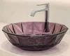 Veyora Sink BS 00173 H Mauve 406 x 406 mm Circular Glass Crystal Finish Designer Basin | Suitable For Bathroom, Vanity & Utility Areas | image 01