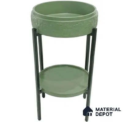 Avyra Sink BS 00041 Sage Cradle 410 x 410 x 830 mm Circular Artificial Stone Matte Finish Pedestal Basin - 830 mm | Suitable For Bathroom, Vanity & Utility Areas