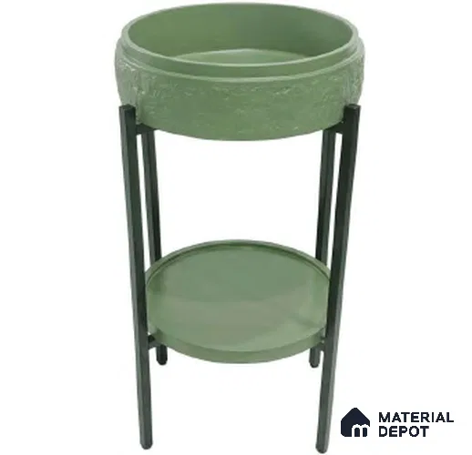 Avyra Sink BS 00041 Sage Cradle 410 x 410 x 830 mm Circular Artificial Stone Matte Finish Pedestal Basin - 830 mm | Suitable For Bathroom, Vanity & Utility Areas