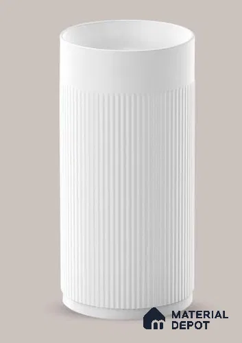 Avyra Sink BS 00192 Arctic Fluted 410 x 410 x 840 mm Circular Ceramic Matte Finish Designer Basin - 840 mm | Suitable For Bathroom, Vanity & Utility Areas