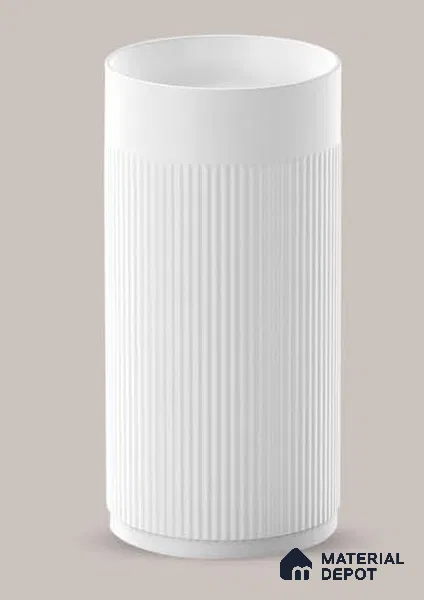 Avyra Sink BS 00192 Arctic Fluted 410 x 410 x 840 mm Circular Ceramic Matte Finish Designer Basin - 840 mm | Suitable For Bathroom, Vanity & Utility Areas