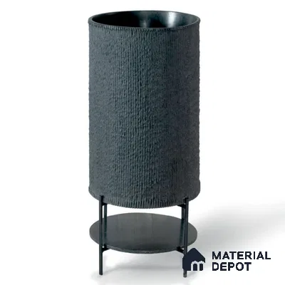 Avyra Basin BS 00197 Charcoal Bark 410 x 410 x 850mm Circular Ceramic Matte Finish Pedestal Basin - 850 mm | Suitable For Bathroom, Vanity & Utility Areas
