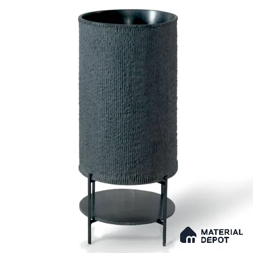 Avyra Basin BS 00197 Charcoal Bark 410 x 410 x 850mm Circular Ceramic Matte Finish Pedestal Basin - 850 mm | Suitable For Bathroom, Vanity & Utility Areas