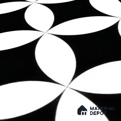 Moroccan Floor & Wall Tile TL 04358 Monochrome Star 1 ft x 1 ft Matte Finish Ceramic Tile - 9 mm | Suitable For Kitchen, Bathroom, Dining Area | Please Expect a Slight Variation of Pattern