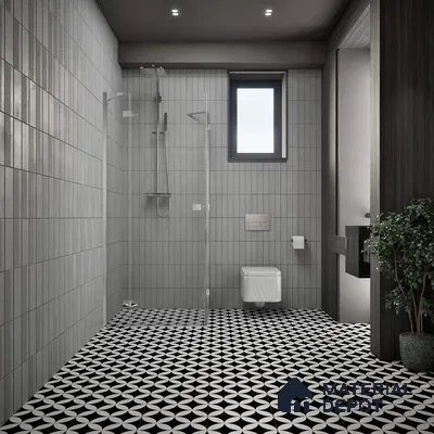 Moroccan Floor & Wall Tile TL 04358 Monochrome Star 1 ft x 1 ft Matte Finish Ceramic Tile - 9 mm | Suitable For Kitchen, Bathroom, Dining Area | Please Expect a Slight Variation of Pattern