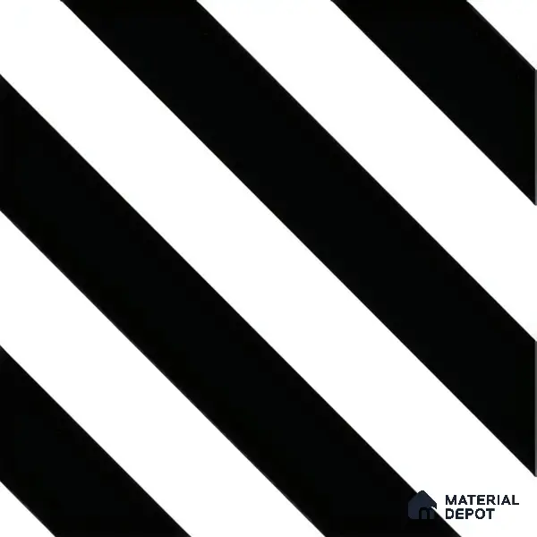 Moroccan Floor & Wall Tile TL 04359 Monochrome Strip 1 ft x 1 ft Matte Finish Ceramic Tile - 9 mm | Suitable For Kitchen, Bathroom, Dining Area | Please Expect a Slight Variation of Pattern