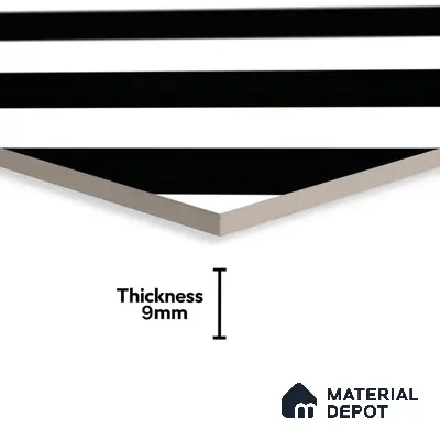 Moroccan Floor & Wall Tile TL 04359 Monochrome Strip 1 ft x 1 ft Matte Finish Ceramic Tile - 9 mm | Suitable For Kitchen, Bathroom, Dining Area | Please Expect a Slight Variation of Pattern
