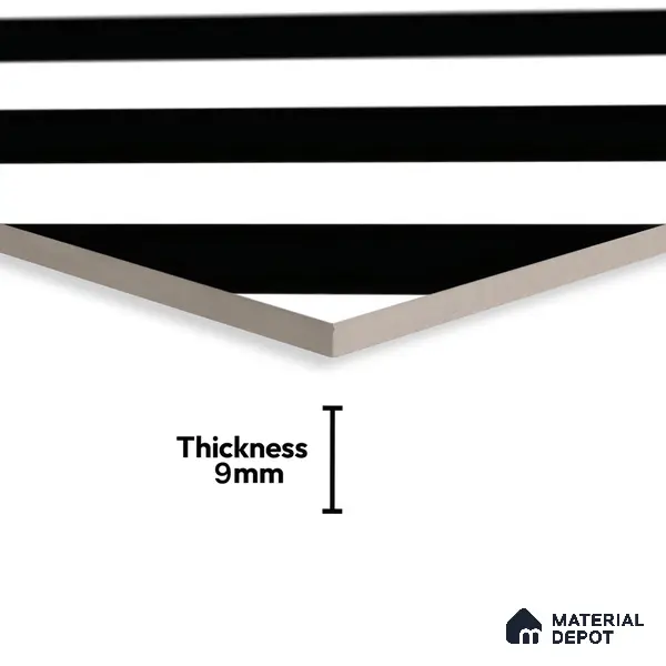 Moroccan Floor & Wall Tile TL 04359 Monochrome Strip 1 ft x 1 ft Matte Finish Ceramic Tile - 9 mm | Suitable For Kitchen, Bathroom, Dining Area | Please Expect a Slight Variation of Pattern