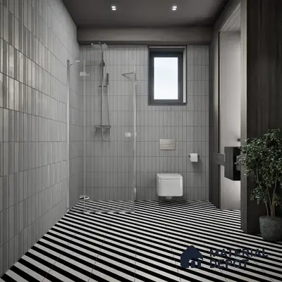 Moroccan Floor & Wall Tile TL 04359 Monochrome Strip 1 ft x 1 ft Matte Finish Ceramic Tile - 9 mm | Suitable For Kitchen, Bathroom, Dining Area | Please Expect a Slight Variation of Pattern