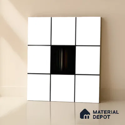 Moroccan Floor & Wall Tile TL 04361 Chess Monochrome Chequered 1 ft x 1 ft Matte Finish Ceramic Tile - 9 mm | Suitable For Kitchen, Bathroom, Entryway | Please Expect a Slight Variation of Pattern