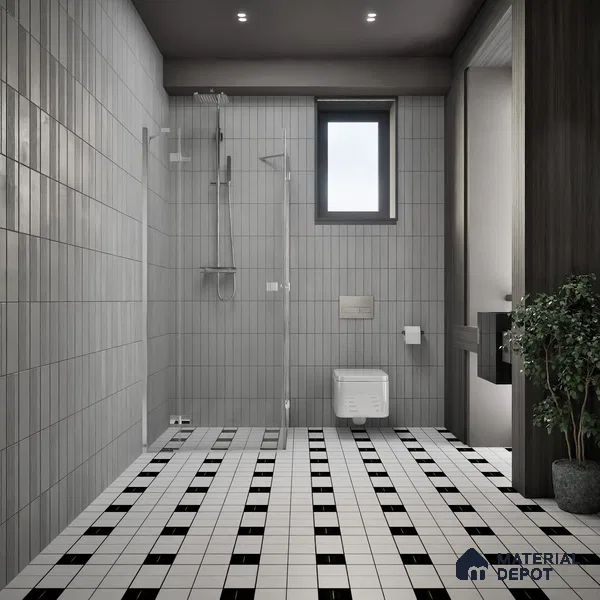 Moroccan Floor & Wall Tile TL 04361 Chess Monochrome Chequered 1 ft x 1 ft Matte Finish Ceramic Tile - 9 mm | Suitable For Kitchen, Bathroom, Entryway | Please Expect a Slight Variation of Pattern