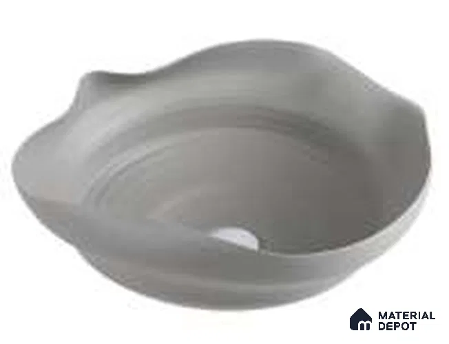 Veyora Sink BS 00117 Ash Bloom 415 x 365 x 160 mm Circular Ceramic Matte Finish Handmade Designer Basin - 160 mm | Suitable For Bathroom, Vanity & Utility Areas
