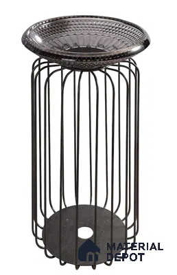 Nivora Sink BS 00114 Smoke Birdcage 440 x 440 x 860 mm Circular Ceramic Matte Finish Pedestal Basin - 860 mm | Suitable For Bathroom, Vanity & Utility Areas