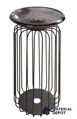 Nivora Sink BS 00114 Smoke Birdcage 440 x 440 x 860 mm Circular Ceramic Matte Finish Pedestal Basin - 860 mm | Suitable For Bathroom, Vanity & Utility Areas