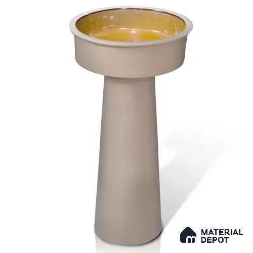Avyra Basin BS 00195 Taupe Chalice 450 x 450 x 850mm Circular Ceramic Matte Finish Pedestal Basin - 850 mm | Suitable For Bathroom, Vanity & Utility Areas