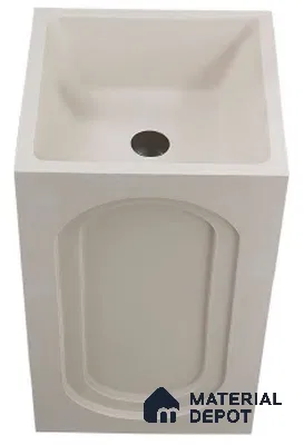 Avyra Sink BS 00039 Cream Arch 450 x 450 x 860 mm Rectangular Artificial Stone Matte Finish Pedestal Basin - 860 mm | Suitable For Bathroom, Vanity & Utility Areas